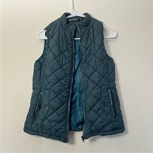 Allegra K Quilted Puffer Vest in Slate Teal